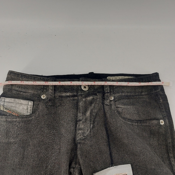 Diesel Diesel Womens Grupee-ne Super Slim Skinny Jean Gray Silver Size 24 - Picture 10 of 12